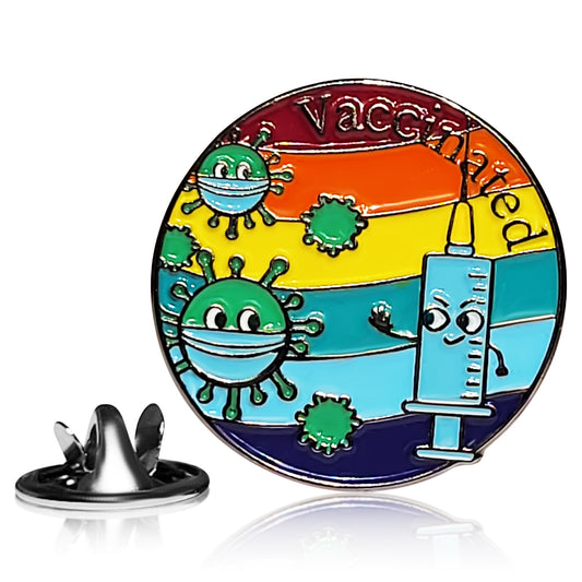 Vaccinated Pin (Rainbow)